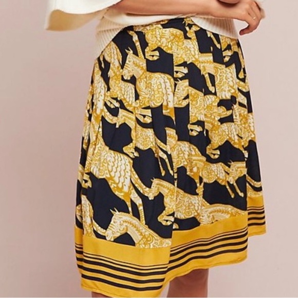 Anthropologie Maeve Jade horse novelty side zip skirt size 0 - Picture 1 of 7